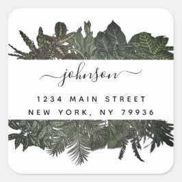 Adesivo Quadrado Feriado Tropical de Inverno Verde