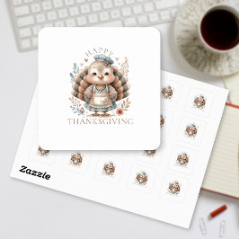 Adesivo Quadrado Feriado Turquia Adicionar Texto Personalizado