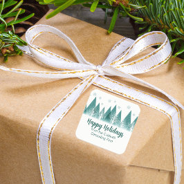 Adesivo Quadrado Feriados Felizes da Elegante Green Forest