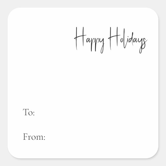 Adesivo Quadrado Feriados Felizes de Script Modernos para De (Frente)
