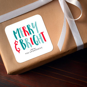 Adesivo Quadrado Feriados felizes e Brilhantes