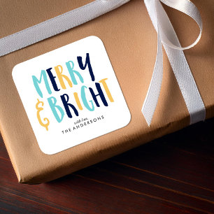 Adesivo Quadrado Feriados felizes e Brilhantes