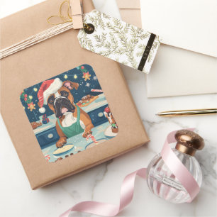 Adesivo Quadrado Férias Boxer Baking: Natal Festivo