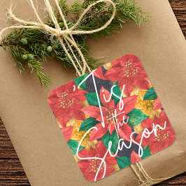 Adesivo Quadrado Férias de Natal da Estação Poinsettia