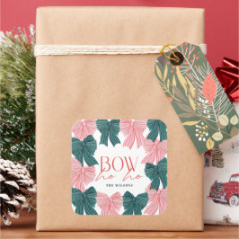 Adesivo Quadrado Férias de Natal dos Arcos Vermelhos e Verdes do Ho