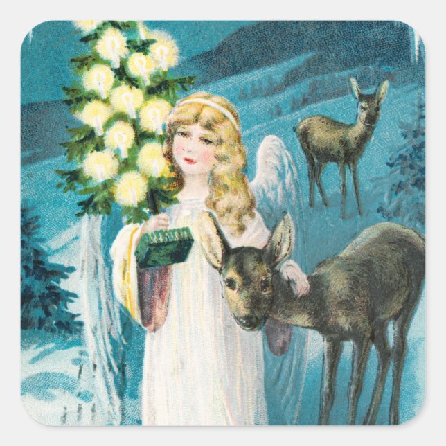 Adesivo Quadrado Férias de Natal Feliz (Frente)