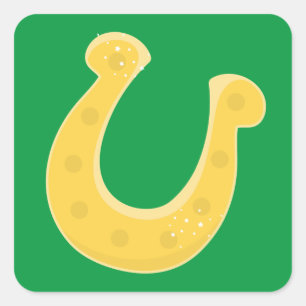 Adesivo Quadrado Ferradura de ouros