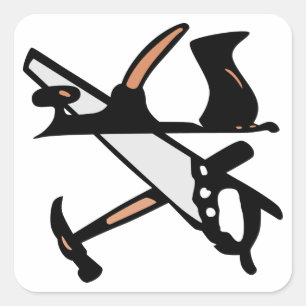 Adesivo Quadrado Ferramentas de madeira