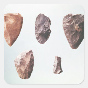 Adesivo Quadrado Ferramentas de pedra pré-históricas, de Grotte d