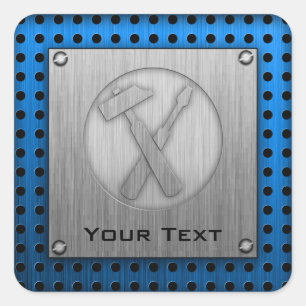 Adesivo Quadrado Ferramentas escovadas do carpinteiro do