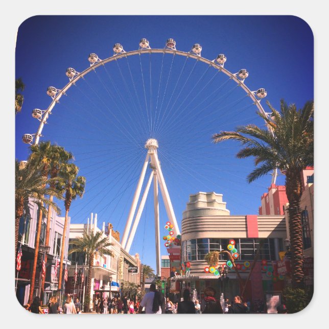 Adesivo Quadrado Ferris Wheel em Alto Cilindro Las Vegas #1 Sticker (Frente)