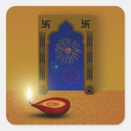 Adesivo Quadrado FesHappy Diwali - Sticker