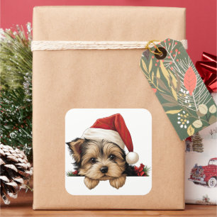 Adesivo Quadrado FesNatal Yorkshire Terrier
