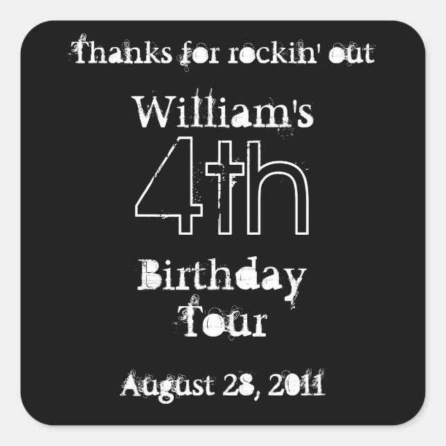 Adesivo Quadrado Festa como uma estrela do foguete - favoreça etiqu (Frente)