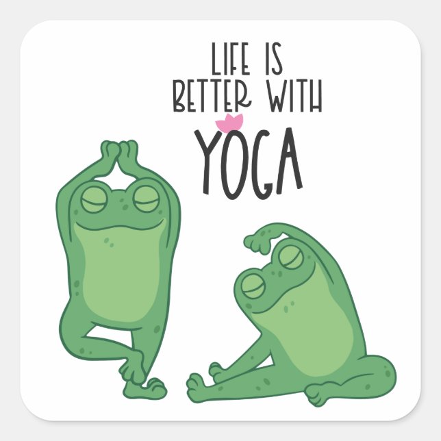 Adesivo Quadrado festa da classe yoga do sapo (Frente)