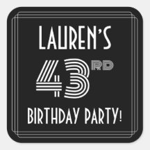 festa de aniversário 43: Estilo e nome personaliza