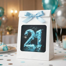 Festa de Aniversário de 21 anos Glam Teal Azul Cri