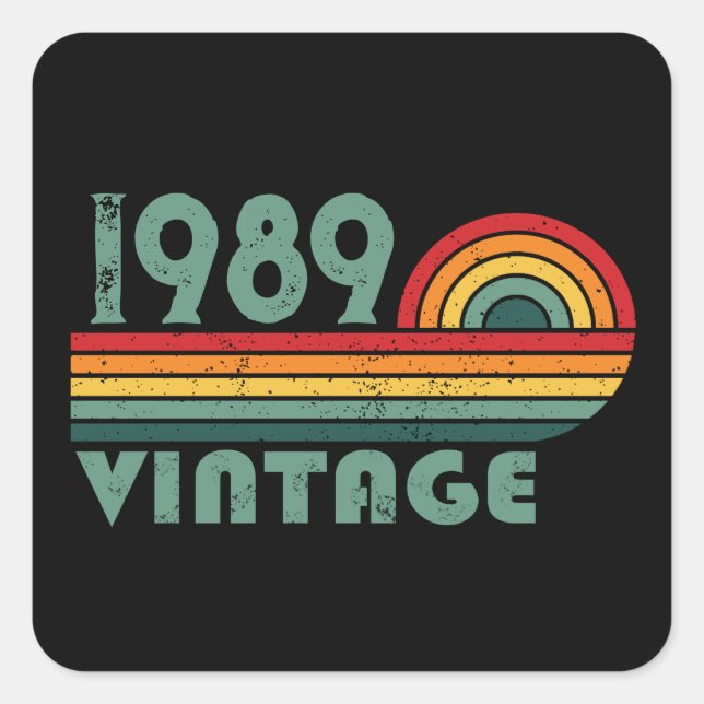 Adesivo Quadrado Festa de aniversário de 35ª safra personalizada (Frente)