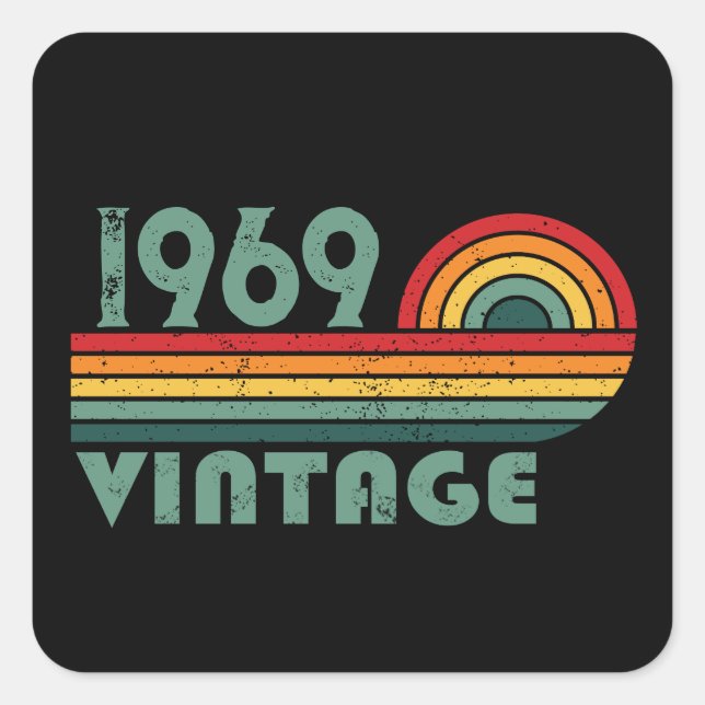 Adesivo Quadrado Festa de aniversário de 55.a safra personalizada (Frente)