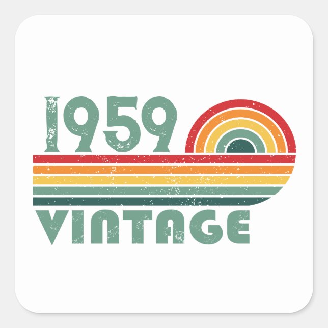 Adesivo Quadrado Festa de aniversário de 65ª safra personalizada (Frente)