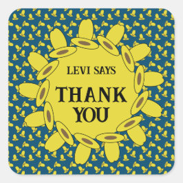 Adesivo Quadrado Festa de aniversário de cowboy