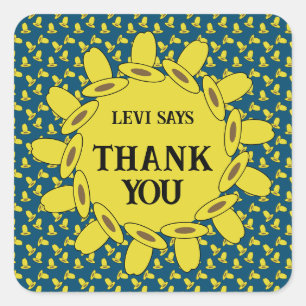 Adesivo Quadrado Festa de aniversário de cowboy