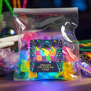 Adesivo Quadrado Festa de aniversário de Golfe Miniatura Brilhante