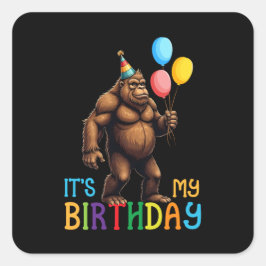 Adesivo Quadrado Festa de aniversário de Pé Grande - É Meu Aniversá