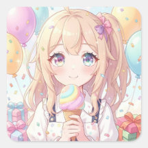 Festa de Aniversário de Sorvete de Menina de Anime