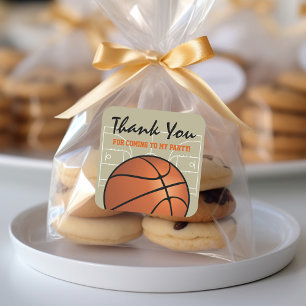 Adesivo Quadrado Festa de aniversário do basquetebol dos miúdos