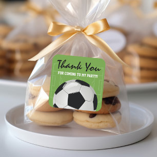 Adesivo Quadrado Festa de aniversário do futebol do futebol dos