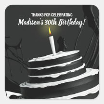 Festa de aniversário do tema do bolo branco e pret