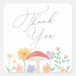 Adesivo Quadrado Festa de aniversário Fada Floral