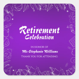 Adesivo Quadrado Festa de Celebração de Professores Aposentados