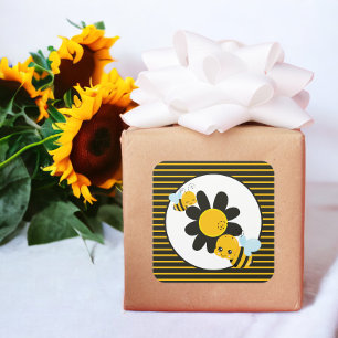 Adesivo Quadrado Festa De Chá de fraldas De Bebê Eliminada