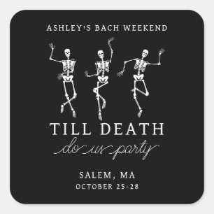 Adesivo Quadrado Festa de Despedida de Solteira Até que a Morte Nos