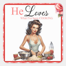 Adesivo Quadrado Festa de Despedida de Solteira Retro Pink Pin-up