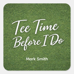 Adesivo Quadrado Festa de Despedida de Solteiro de Golfe no Green