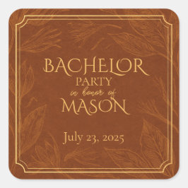 Adesivo Quadrado Festa de Despedida de Solteiro do Tema do Bar Ciga