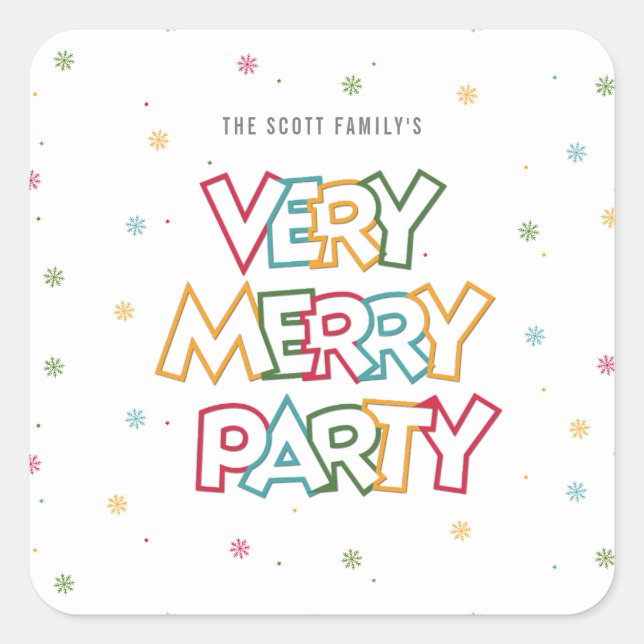 Adesivo Quadrado Festa de Feliz e Brilho do Amor Feriado (Frente)