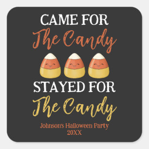 Adesivo Quadrado Festa de Figurino do Halloween do Kawaii Candy Cor