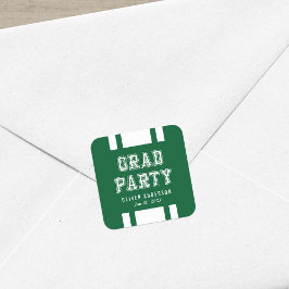 Adesivo Quadrado Festa de formatura de Variação de Cor de Fundo Edi