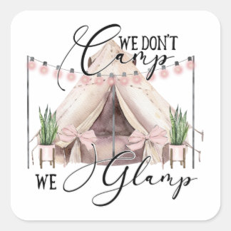 Adesivo Quadrado Festa de Glamping