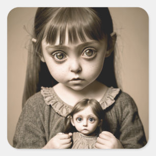 Adesivo Quadrado Festa de Halloween Eerie Dark Art