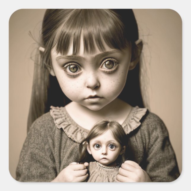 Adesivo Quadrado Festa de Halloween Eerie Dark Art (Frente)