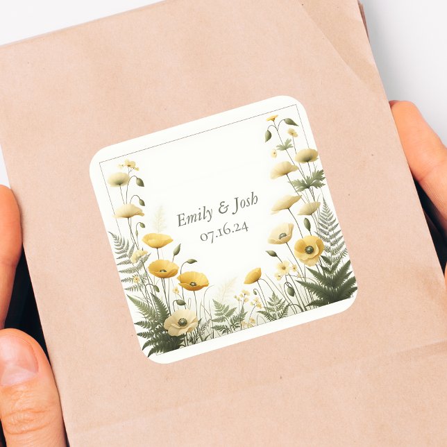 Adesivo Quadrado Festa de Jardim do Boho (Criador carregado)