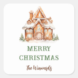 Adesivo Quadrado Festa de Natal Decoradora da Casa do Gingerpão