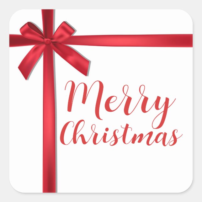 Adesivo Quadrado Festa de Natal do Arco de Férias do Red Satin (Frente)