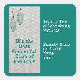 Adesivo Quadrado Festa de Natal Familiar Vinheta