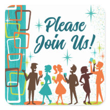 Festa de Noivado com Drinks no Estilo Mid-Century